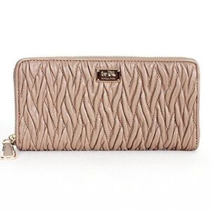 Coach Madison Accordion Zip Wallet in gathered twist leather - light pink